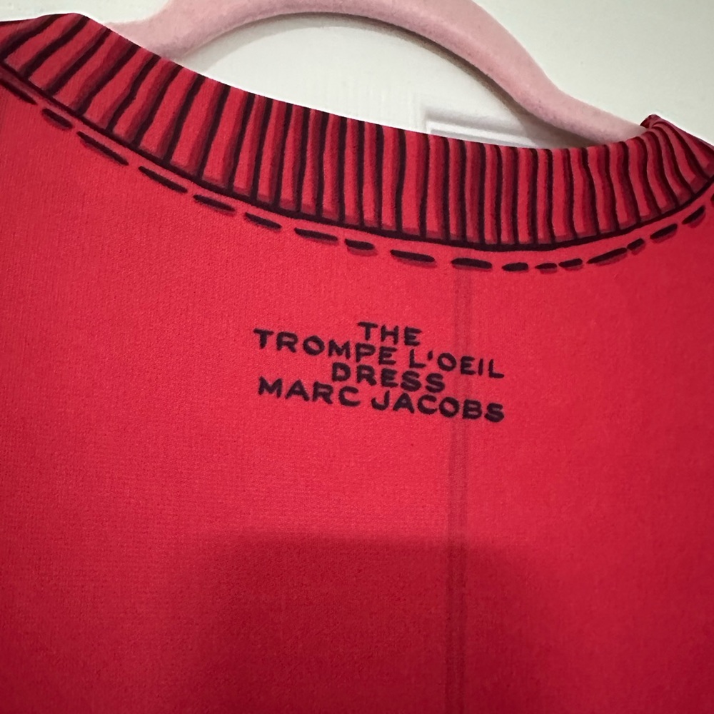 Vintage EUC Marc Jacobs Trompe L’oeil Red & Black Dress - Picture 6 of 6